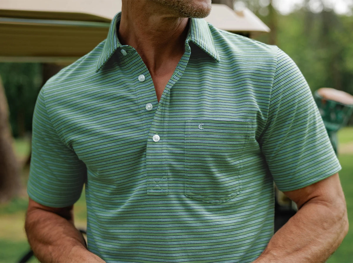 Criquet Performance Players Shirt- Fremont Stripe Green