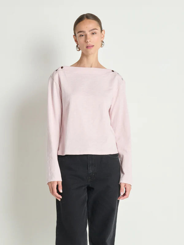 Nation Ltd. Rochelle Boatneck Tee- Blush