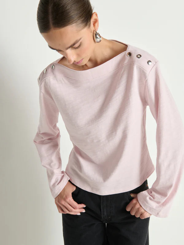 Nation Ltd. Rochelle Boatneck Tee- Blush