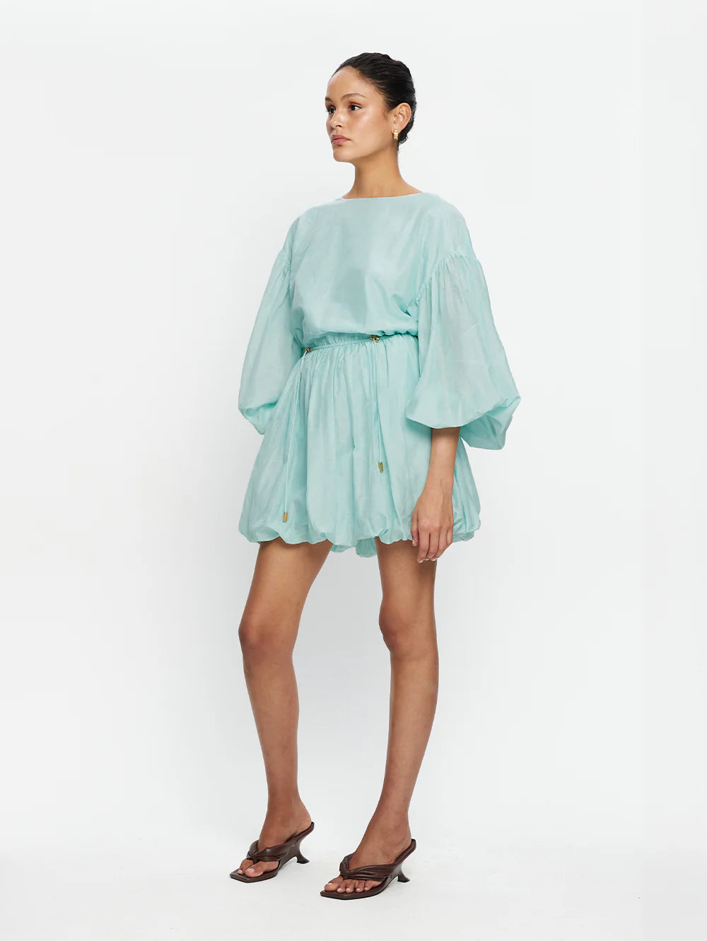 Kivari Riley Bubble Hem Mini Dress - Mint
