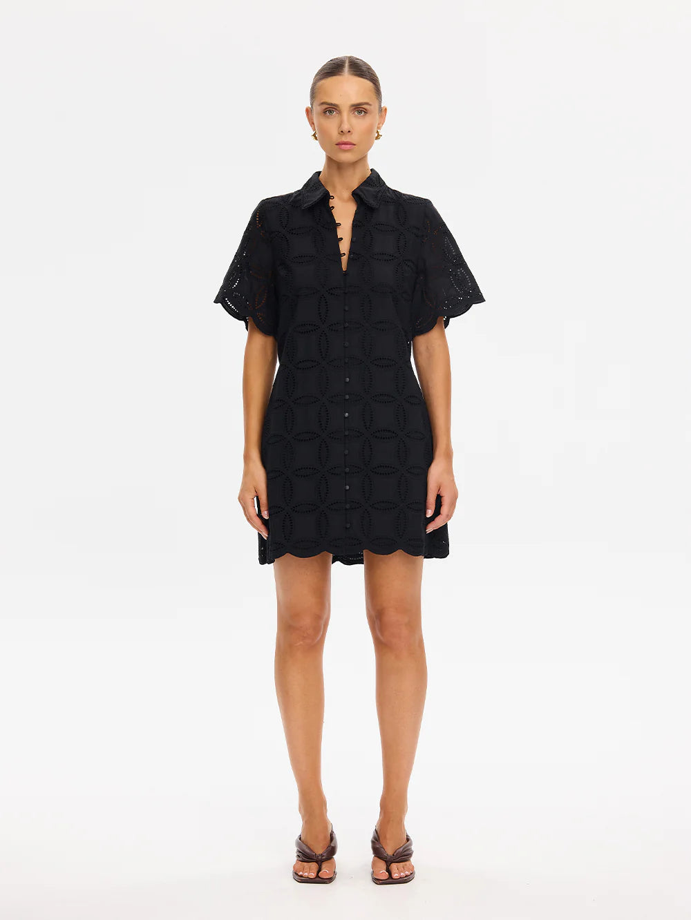Kivari Rio Mini Shirt Dress- Black
