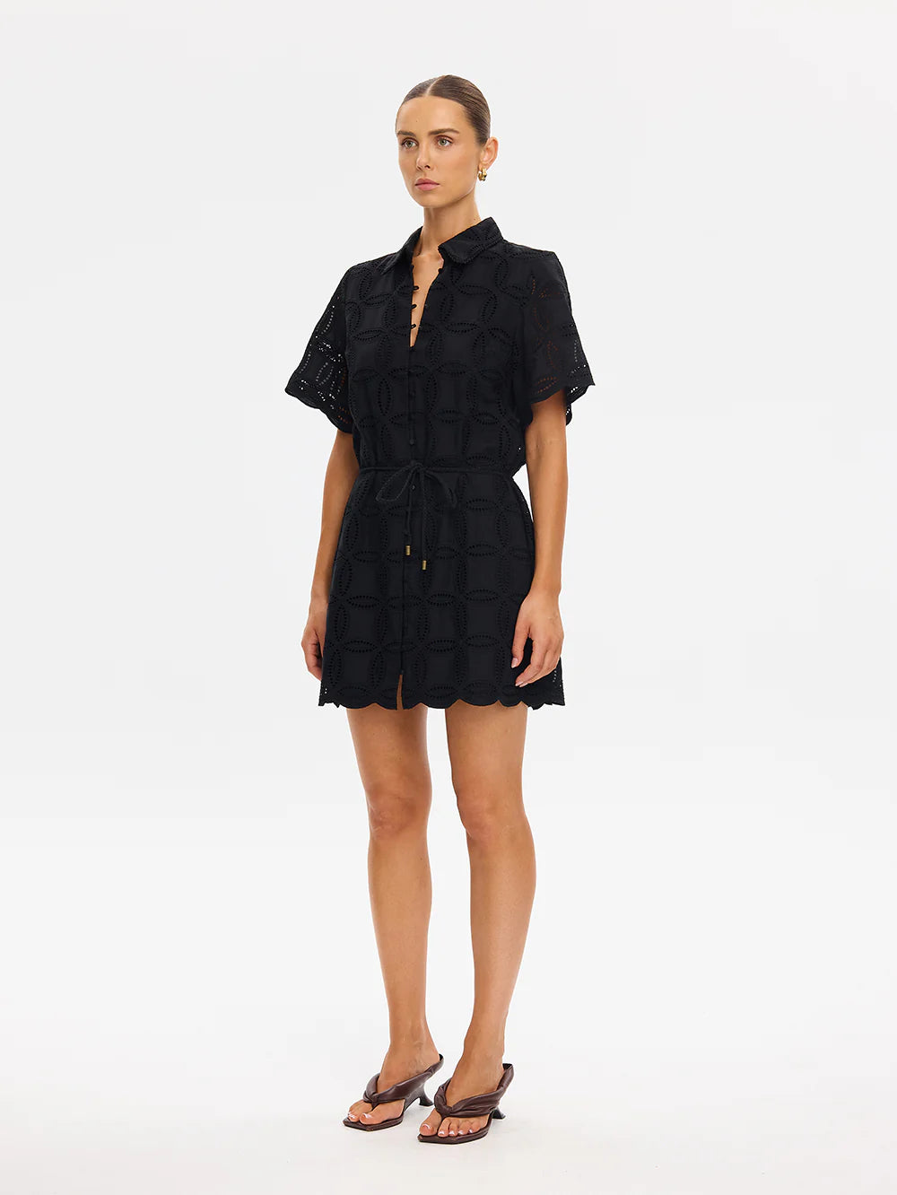 Kivari Rio Mini Shirt Dress- Black
