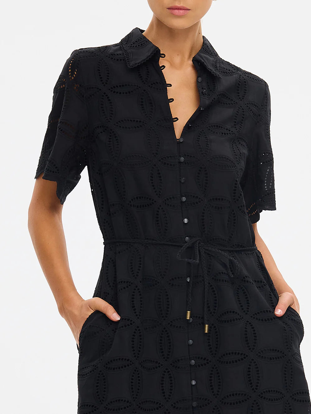 Kivari Rio Mini Shirt Dress- Black