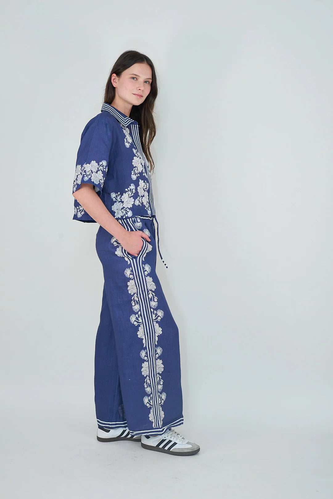 Las Surenas Wild Flower Pants - Blue