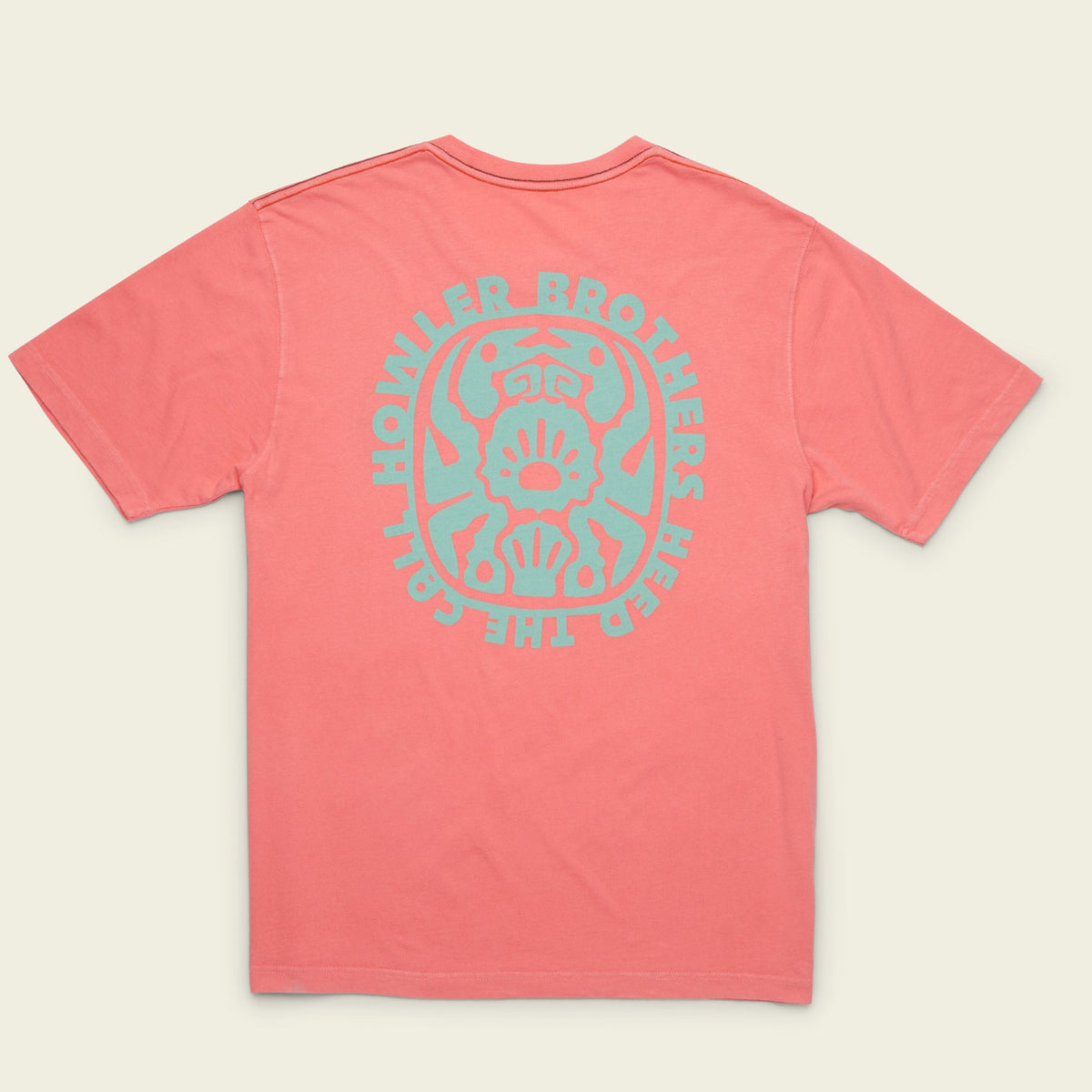 Howler Bros Cotton T-Shirt Crab Idol - Coral