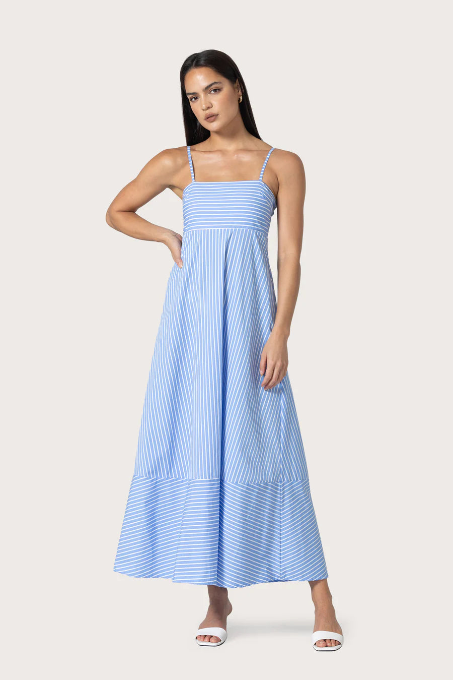 Lusana Tashi Maxi Dress- Coastal Stripe