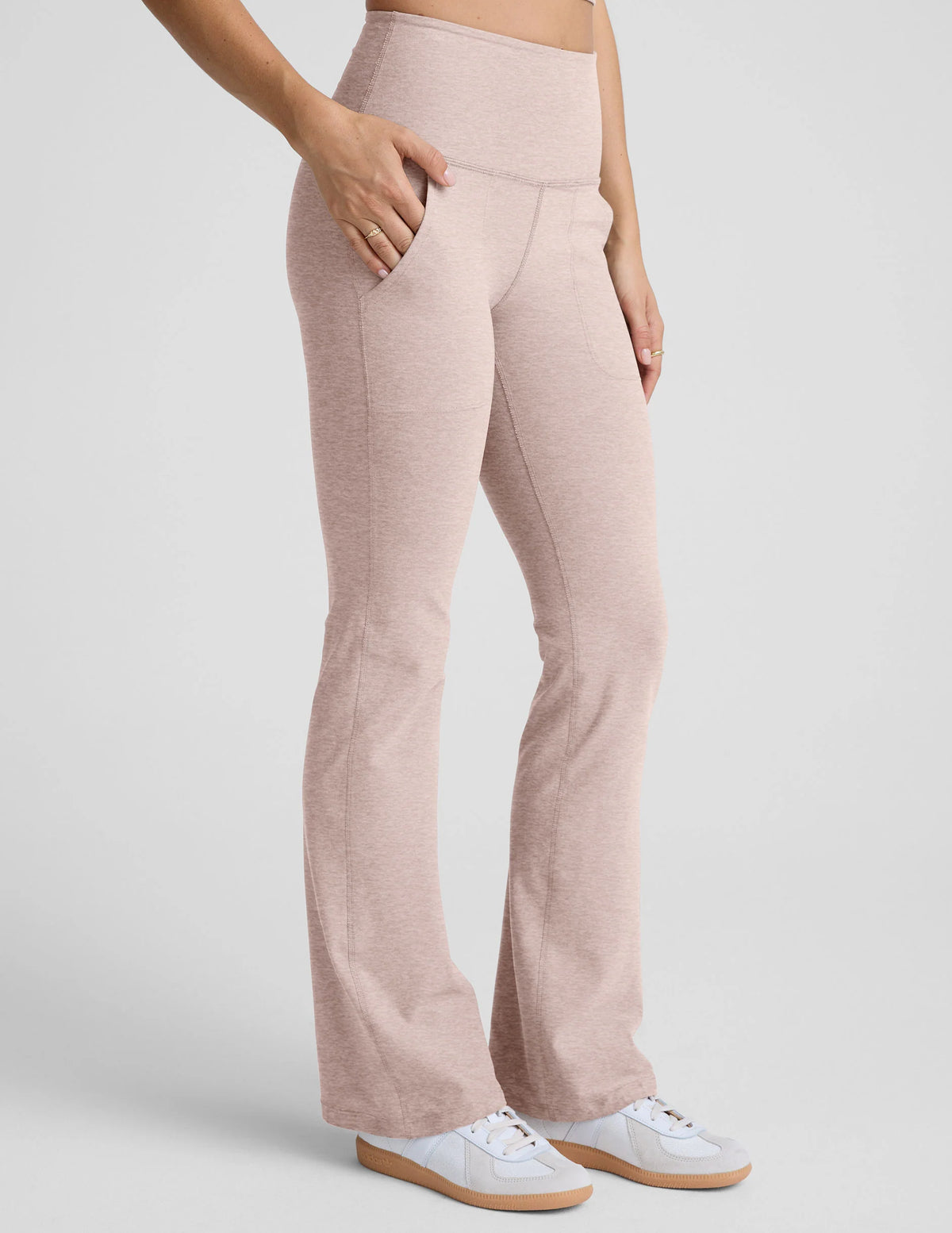 Beyond Yoga Spacedye High Waist Practice Pocket Bootcut Pant - Chai Chai