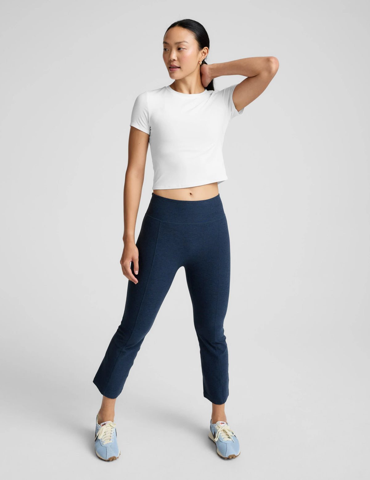 Beyond Yoga Spacedye Pintuck Kick Flare High Waisted Pant- Nocturnal Navy