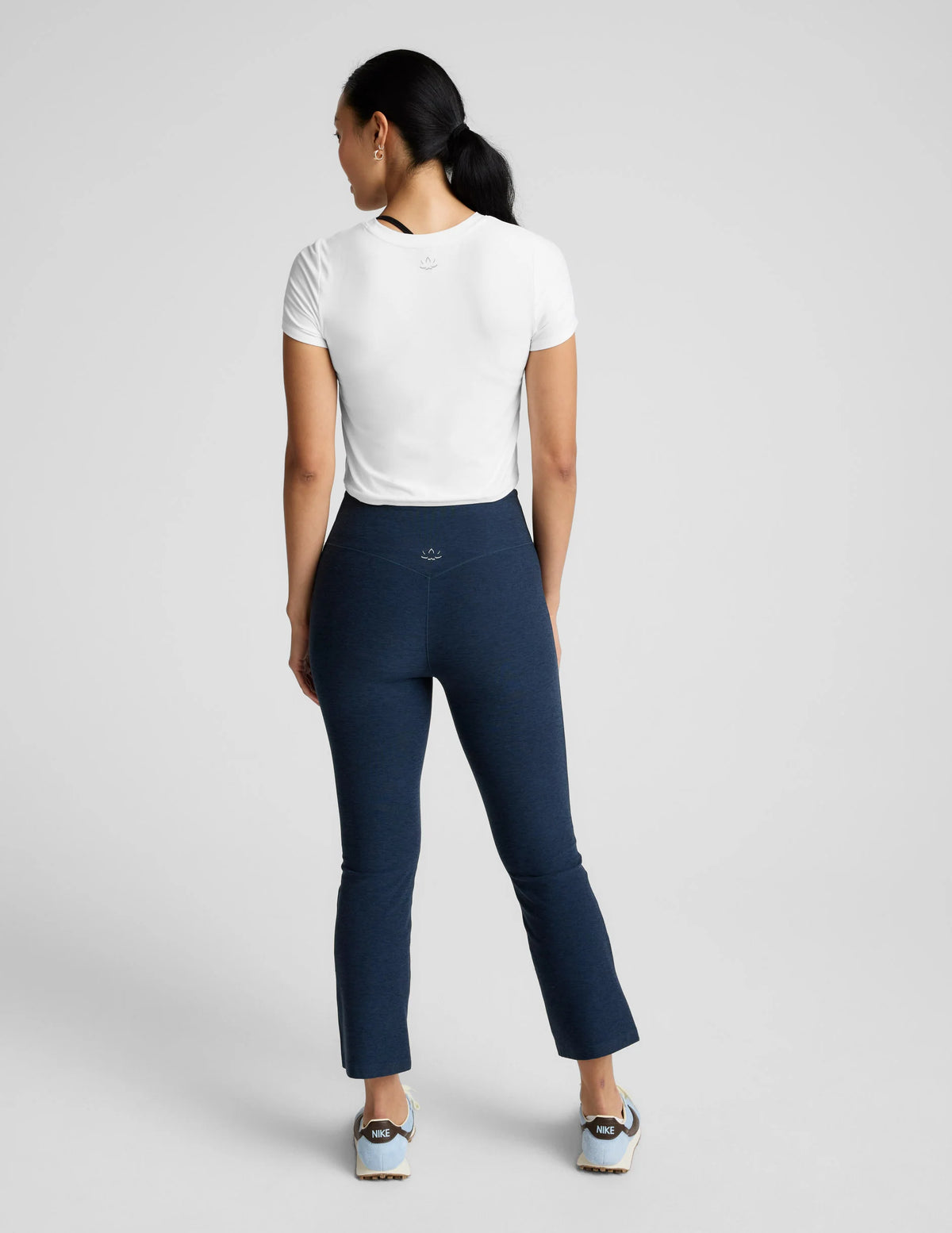 Beyond Yoga Spacedye Pintuck Kick Flare High Waisted Pant- Nocturnal Navy