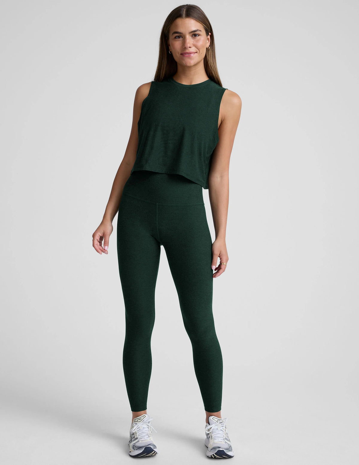 Beyond Yoga Spacedye Caught In The Middle High Waist Legging - Dark Spruce Green Heather
