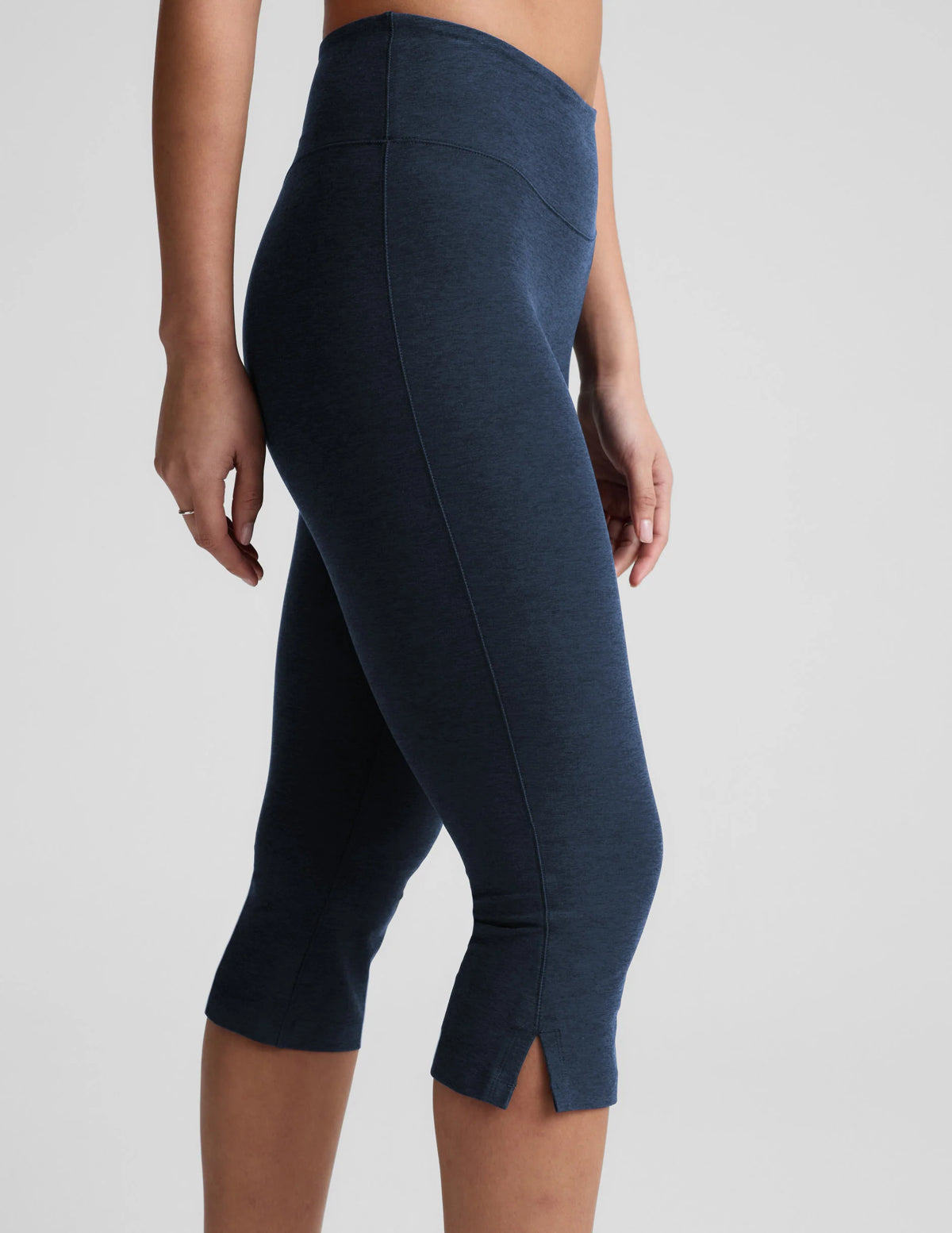 Beyond Yoga Spacedye Mid-Rise Slit Pedal Pusher Legging- Nocturnal Navy