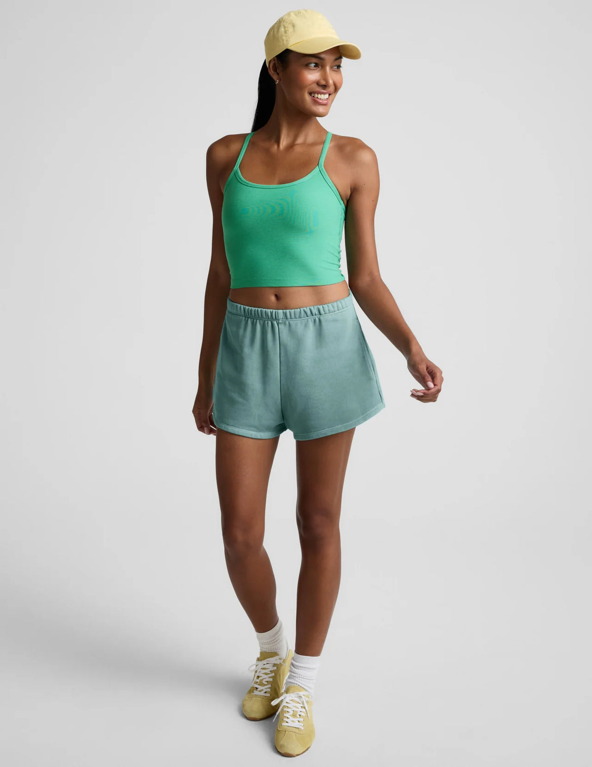 Beyond Yoga Spacedye Slim Racerback Cropped Tank- Emerald Heather