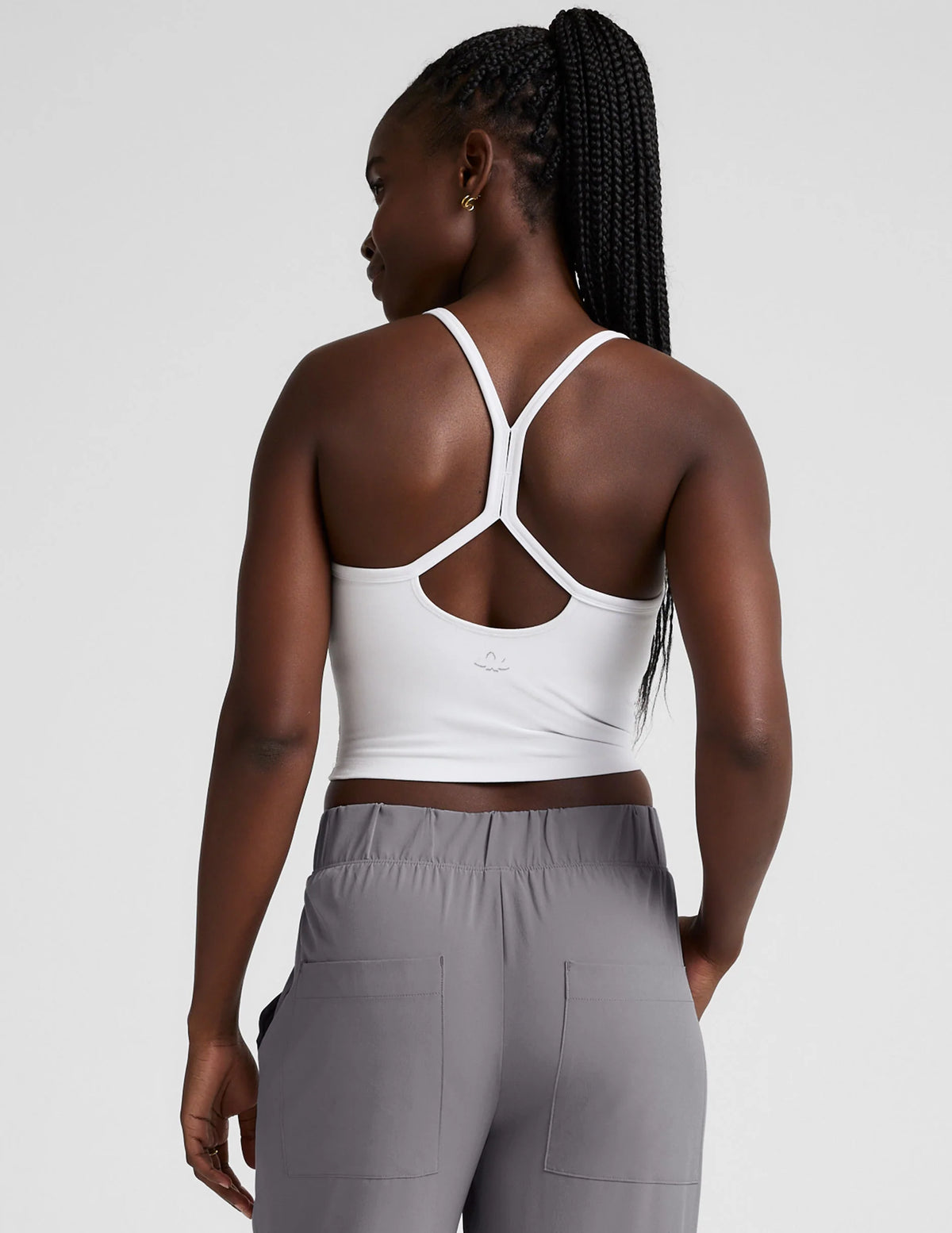 Beyond Yoga Spacedye Slim Racerback Cropped Tank - Cloud White