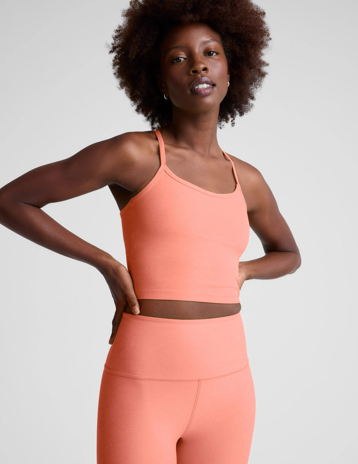Beyond Yoga Spacedye Slim Racerback Cropped Tank- Dreamsicle Heather