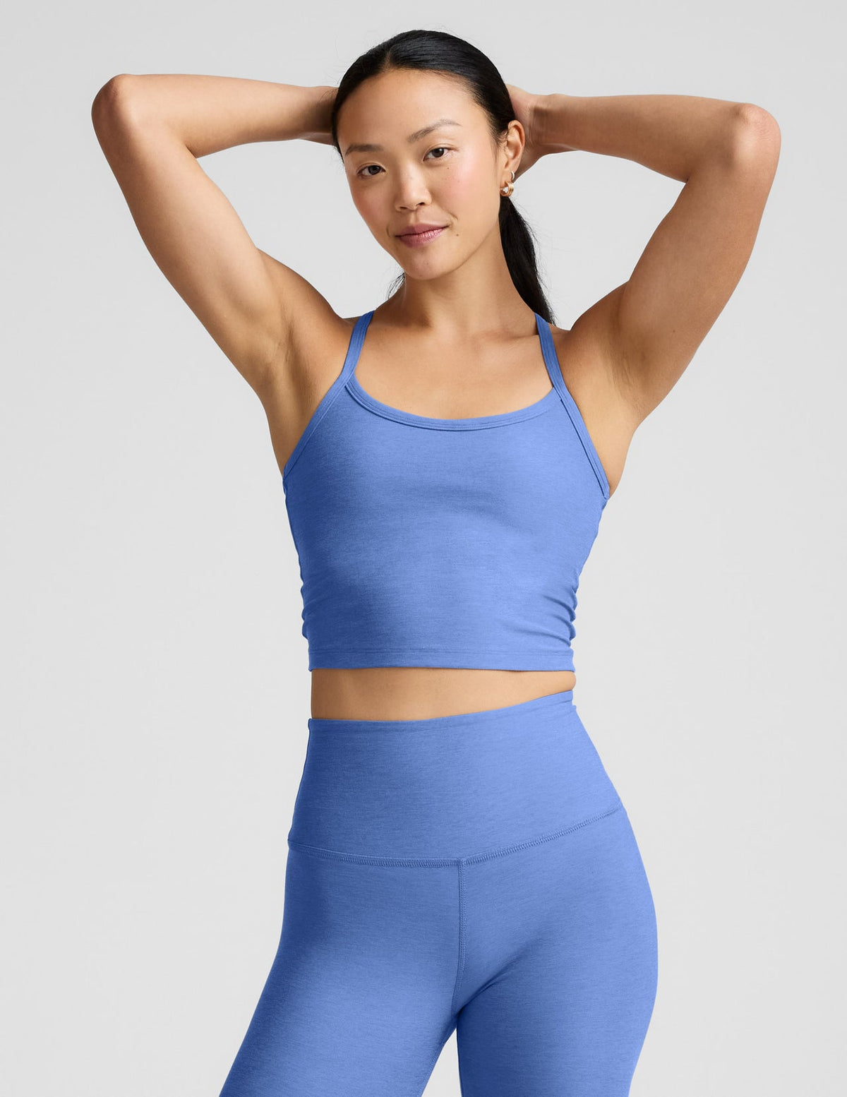 Beyond Yoga Spacedye Slim Racerback Crop Tank - Wild Flower Blue Heather