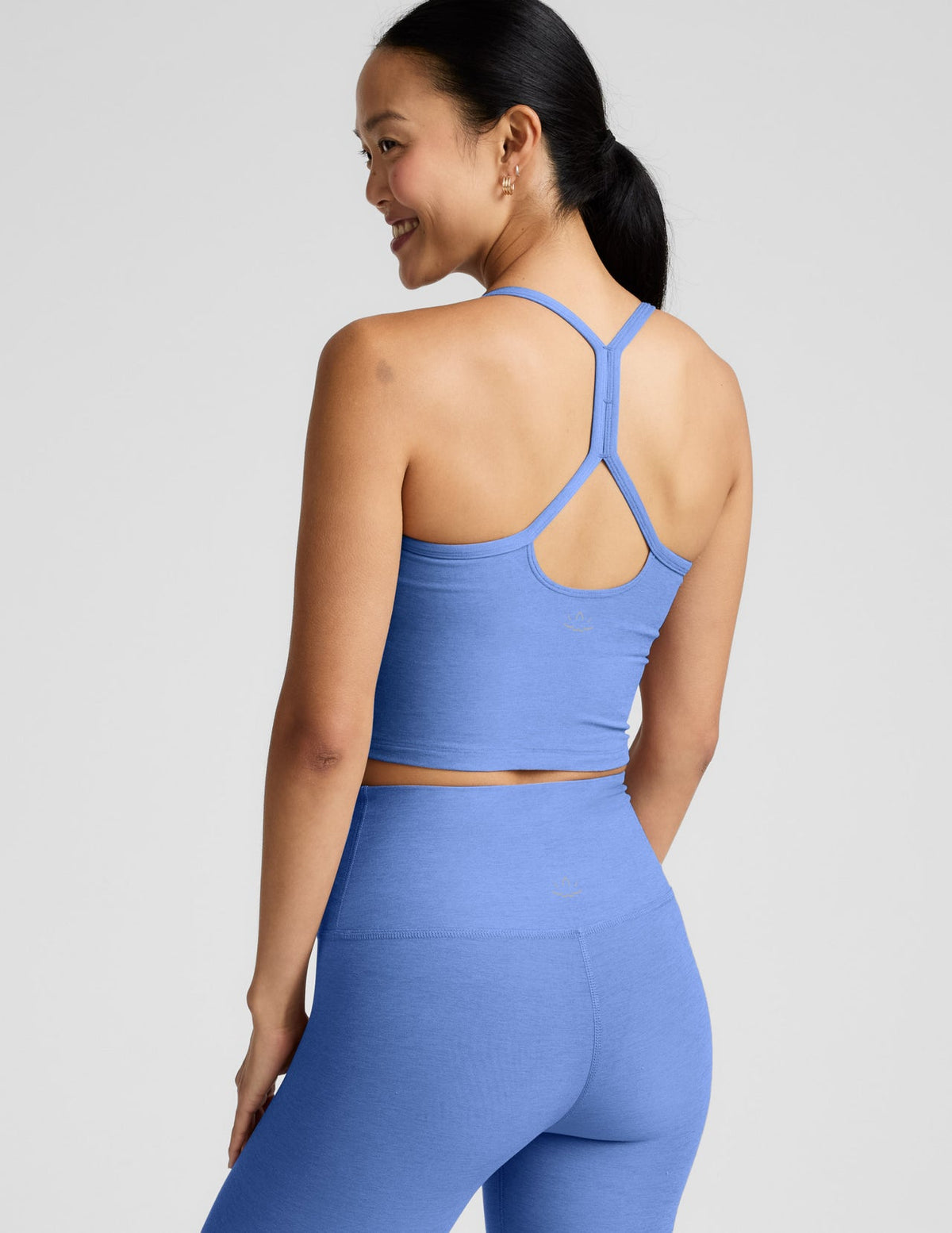 Beyond Yoga Spacedye Slim Racerback Crop Tank - Wild Flower Blue Heather