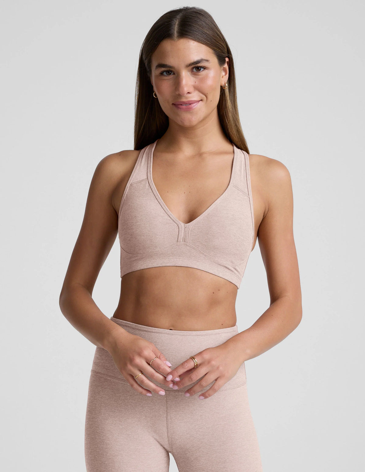 Beyond Yoga Spacedye Lift Your Spirits Bra - Chai Chai