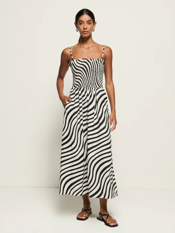 Nation Ltd. Sibelle Smocked Dress - Swirl Print
