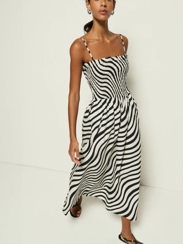 Nation Ltd. Sibelle Smocked Dress - Swirl Print