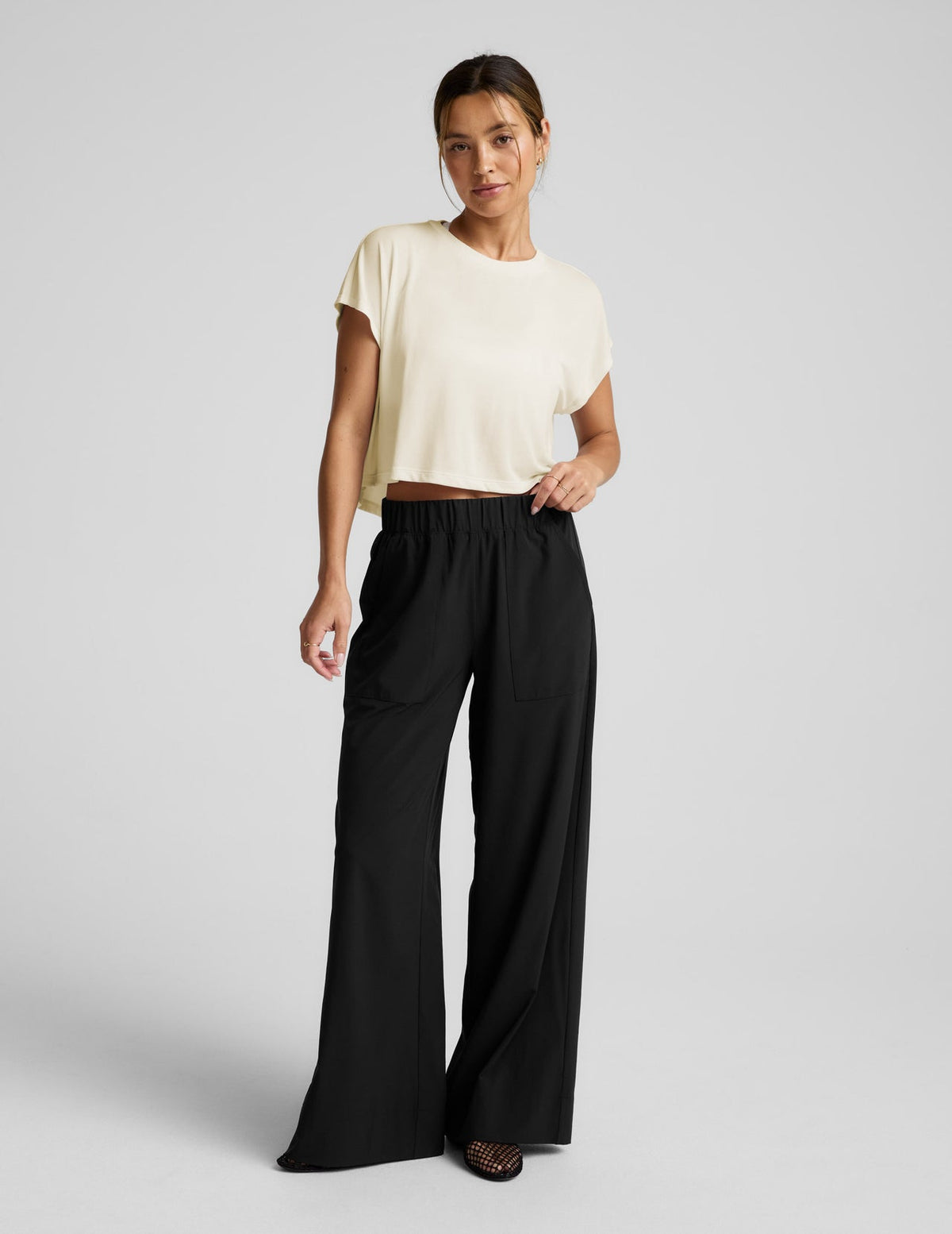 Beyond Yoga Studio Luxe Cropped Tee - Vanilla