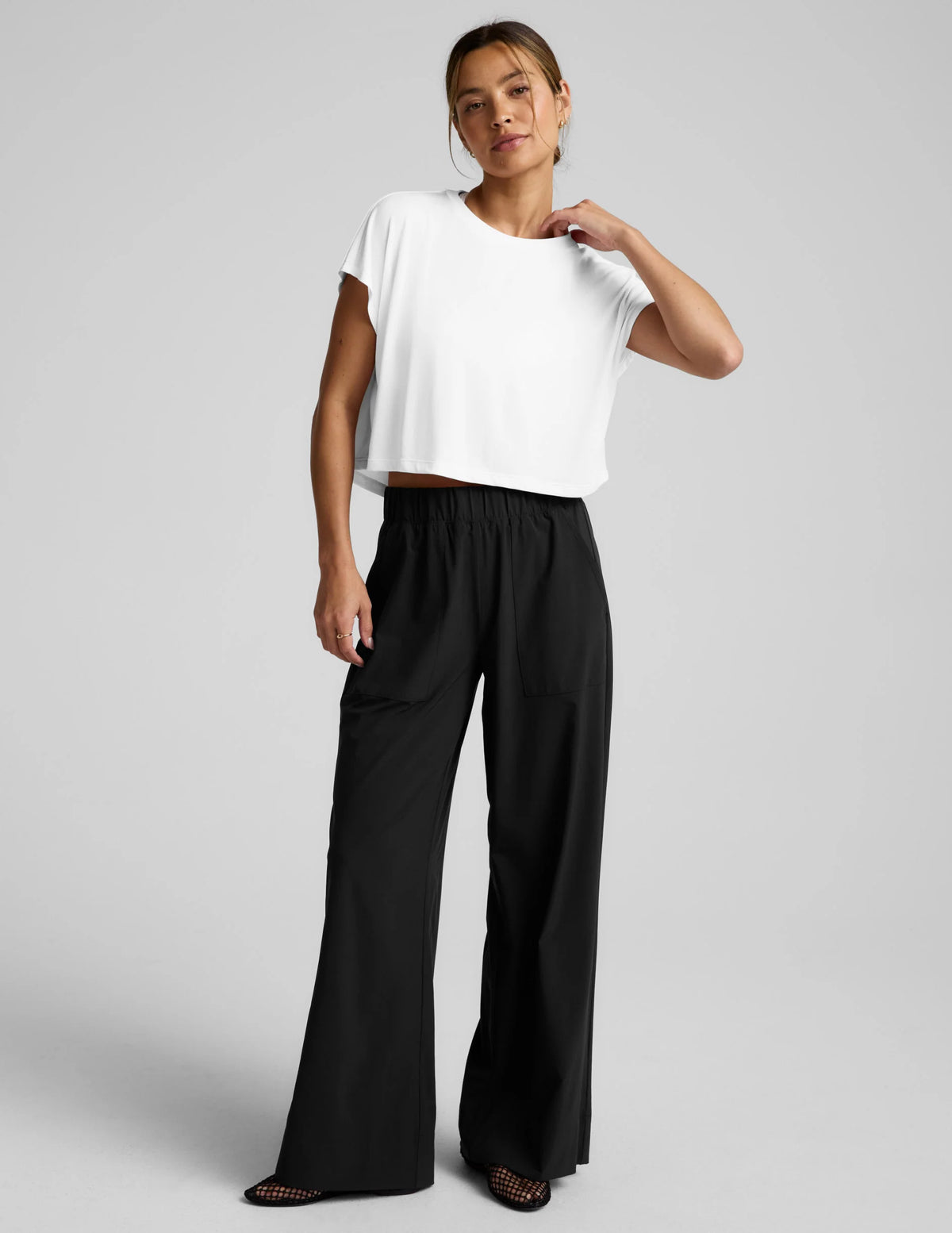 Beyond Yoga Studio Luxe Cropped Tee - White