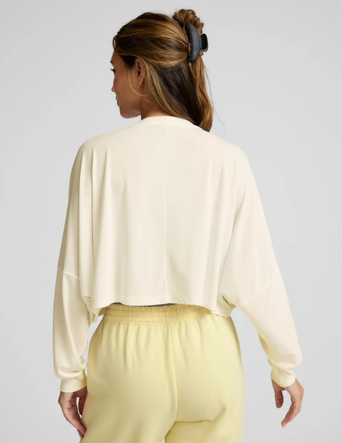 Beyond Yoga Studio Luxe Cropped Long Sleeve Tee - Vanilla