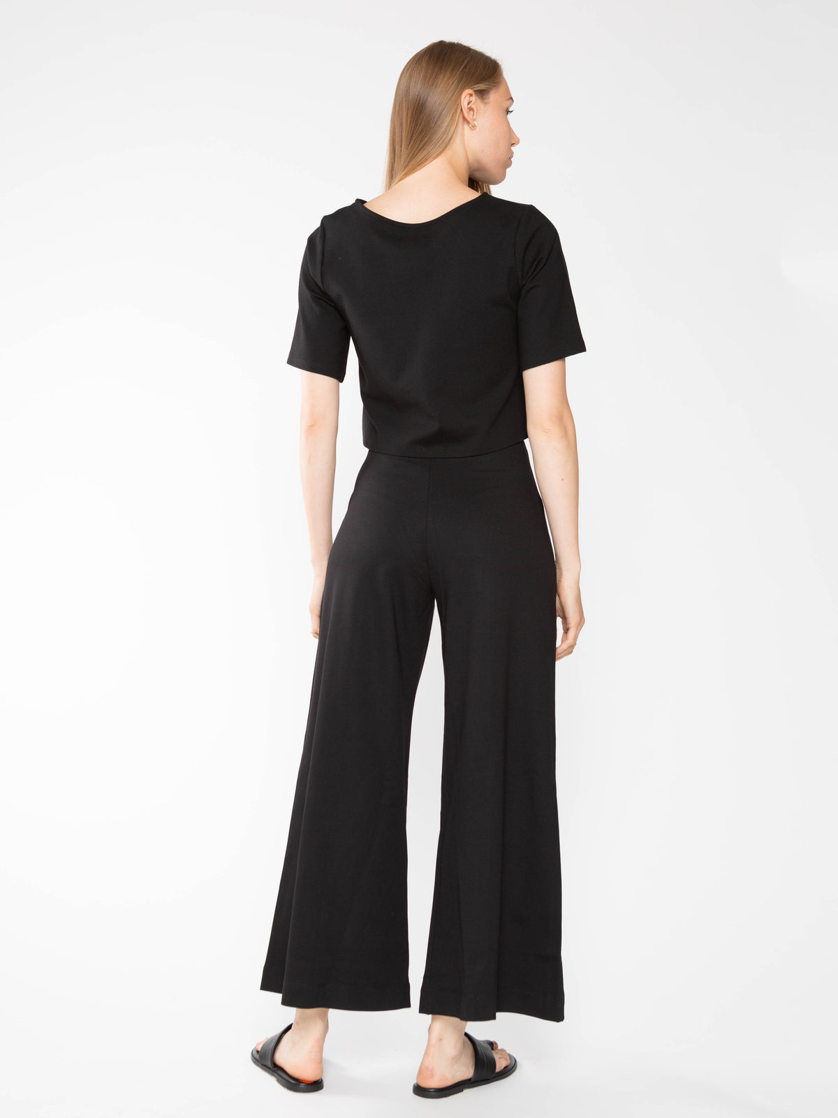 Ripley Rader Ponte Knit Wide Leg Cropped Pant - Black