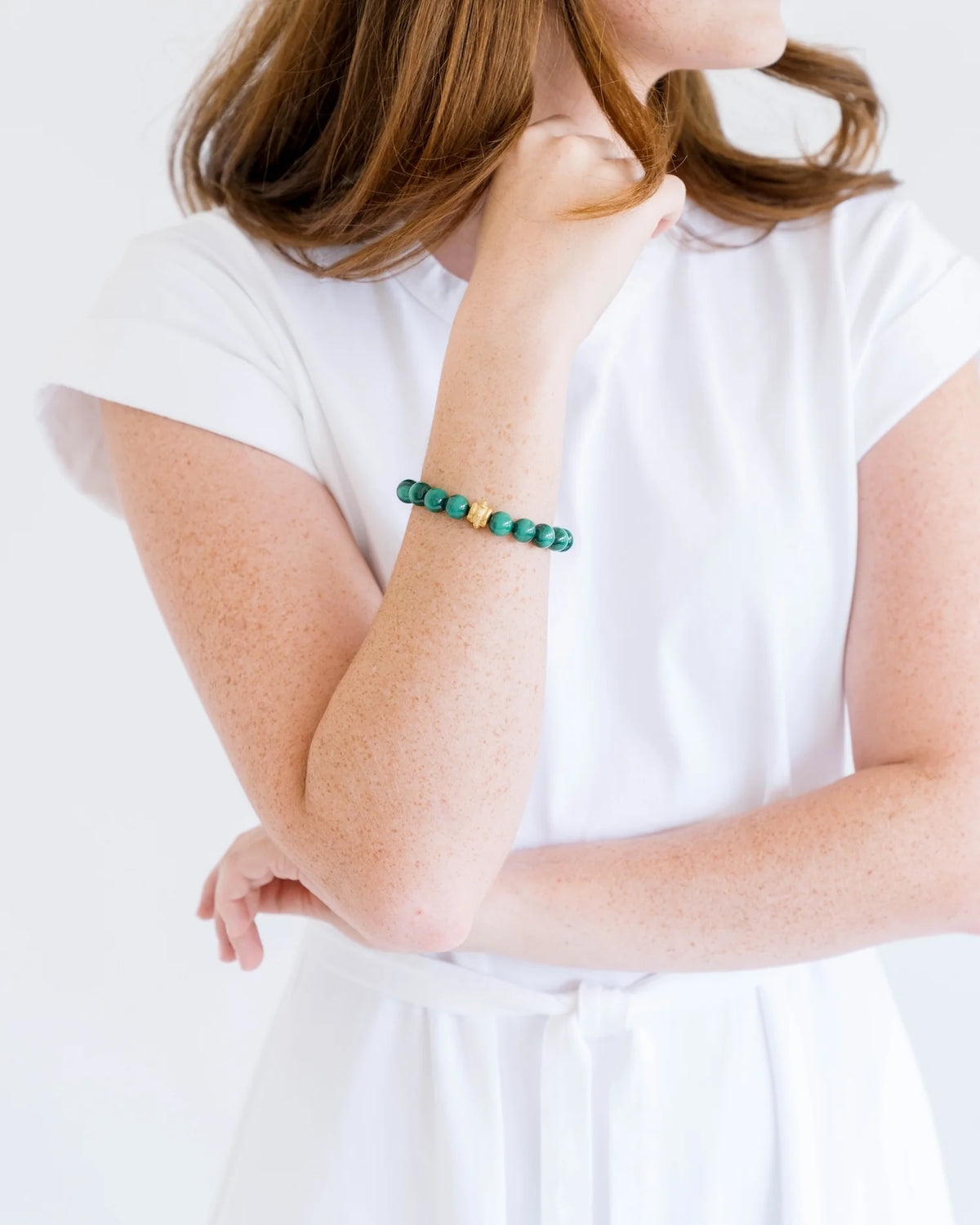 Susan Shaw Bailey Stretch Bracelet- Malachite