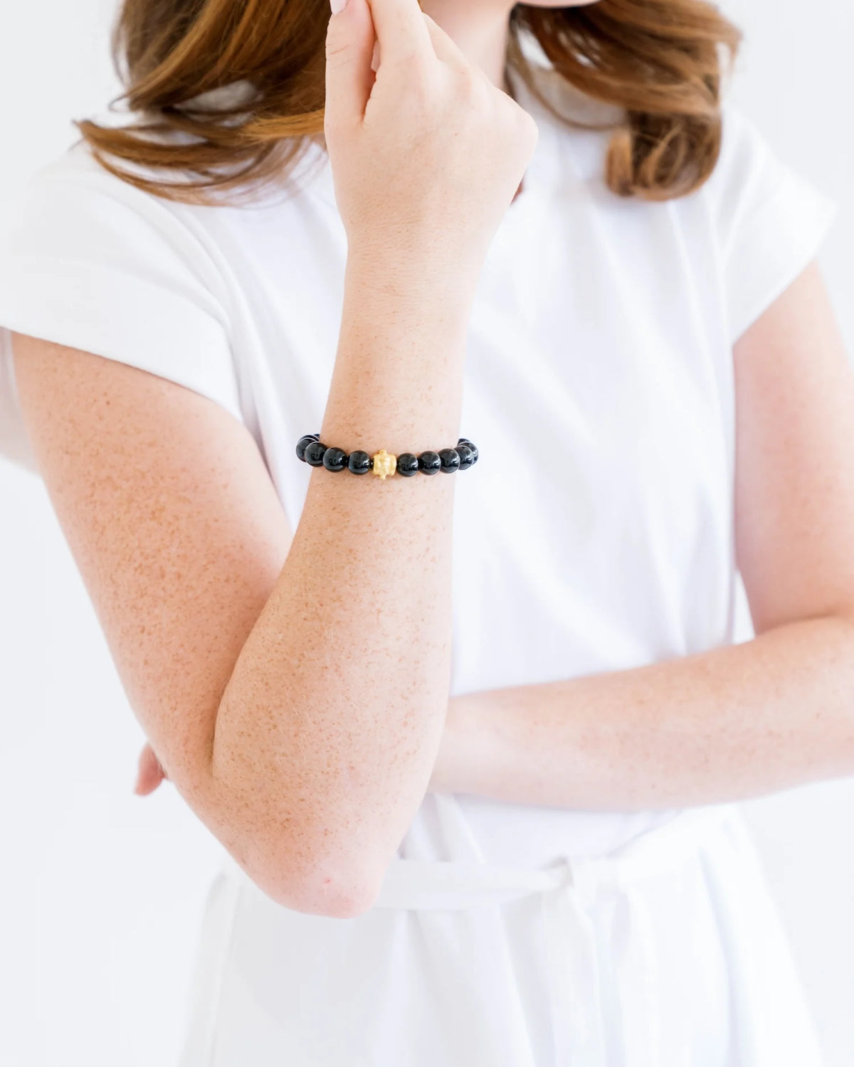 Susan Shaw Bailey Stretch Bracelet- Black Onyx