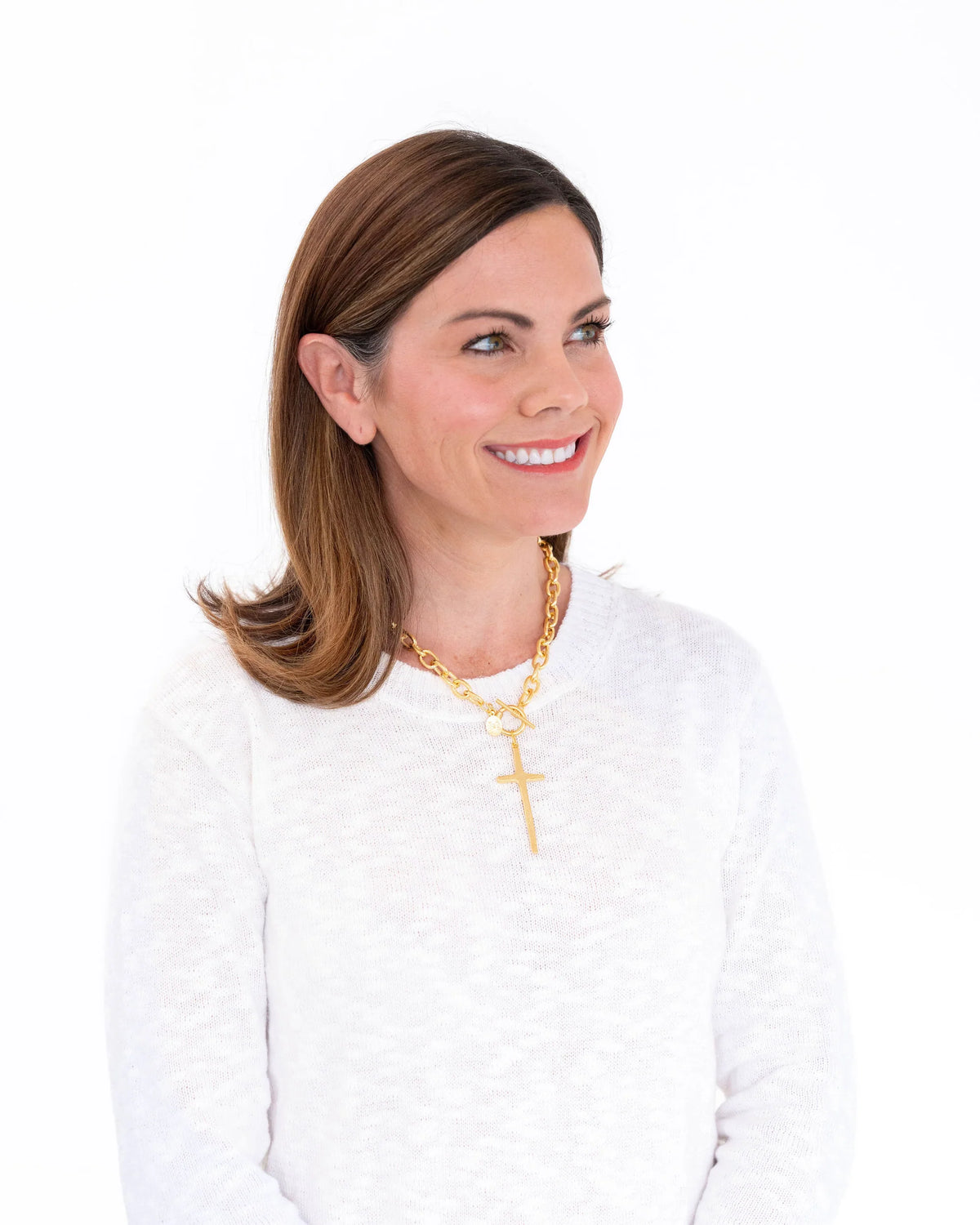 Susan Shaw Tall Cross Toggle Necklace