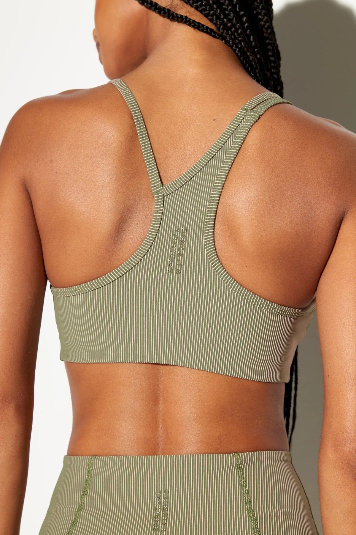 Spiritual Gangster Mercury 2-Tone Longline Bra - Dark Palm