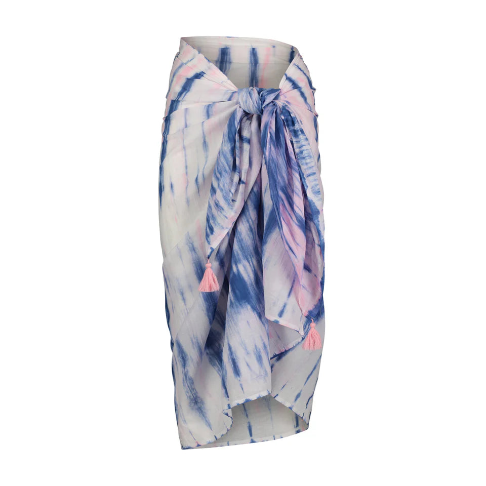 Mer St. Barth Cotton Saline Pareo - Rose Blue Shibori