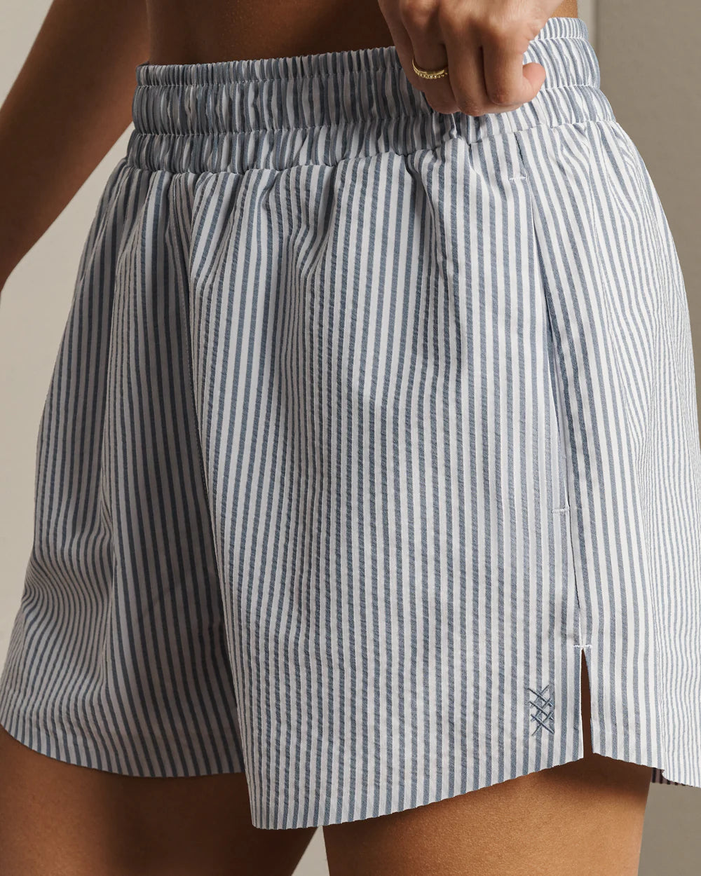 Rhone Saltair Short- Lined- Washed Navy Striped