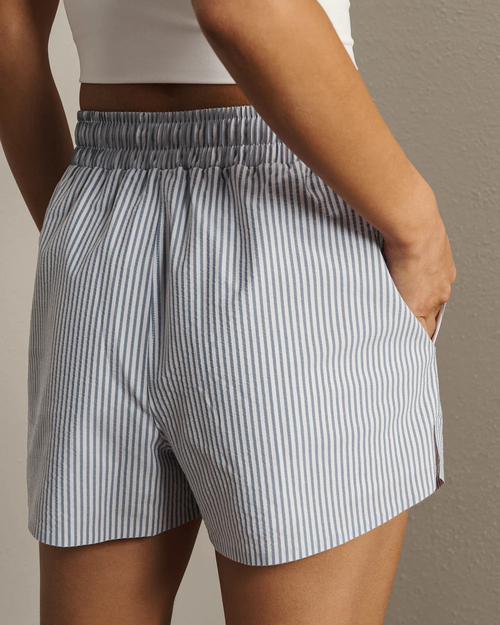 Rhone Saltair Short- Lined- Washed Navy Striped