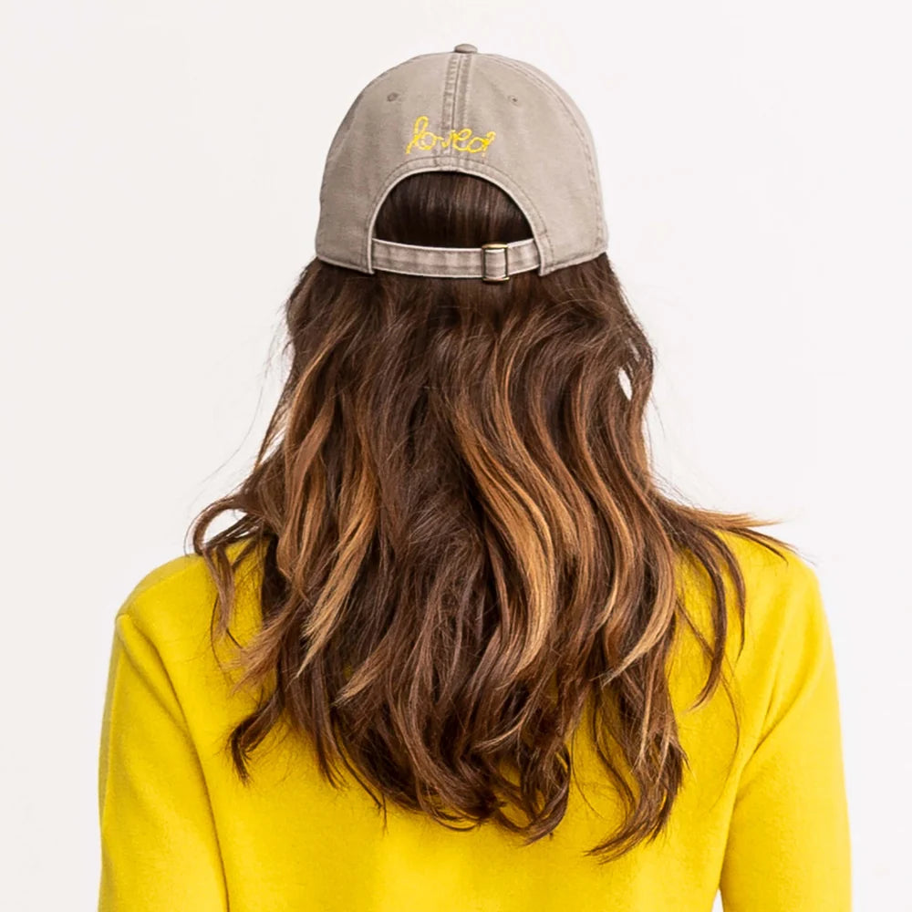 KERRI ROSENTHAL Baseball Hat Heart Patch- Sand/ Sunshine