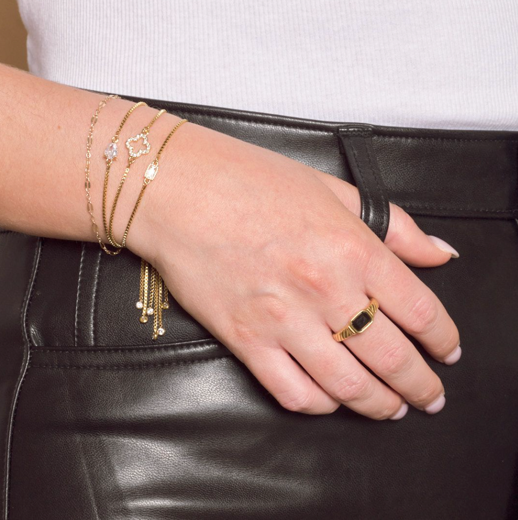Nikki Smith Designs Rectangle Slider Bracelet - Gold
