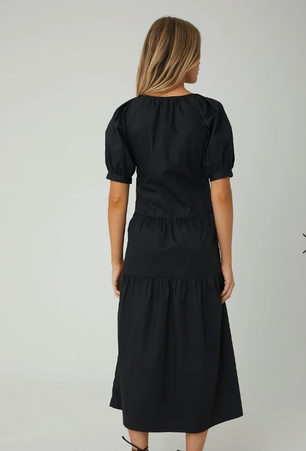 JS71 Kennedy Long Cotton Dress - Black