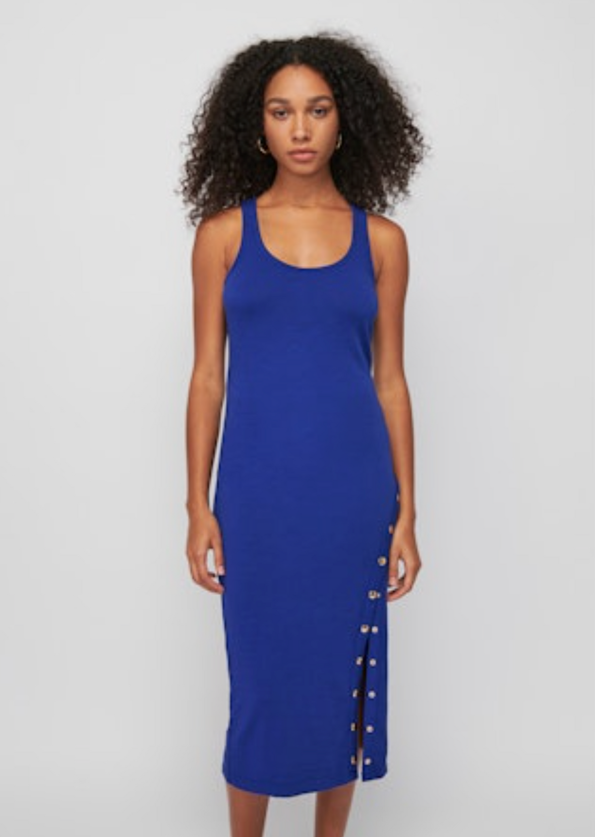 Nation Ltd. Sevan Dress with Button Detail - Cobalt