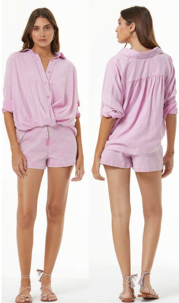 Young Fabulous &amp; Broke Coachella Short - Purple Jasmine/Mineral Wash