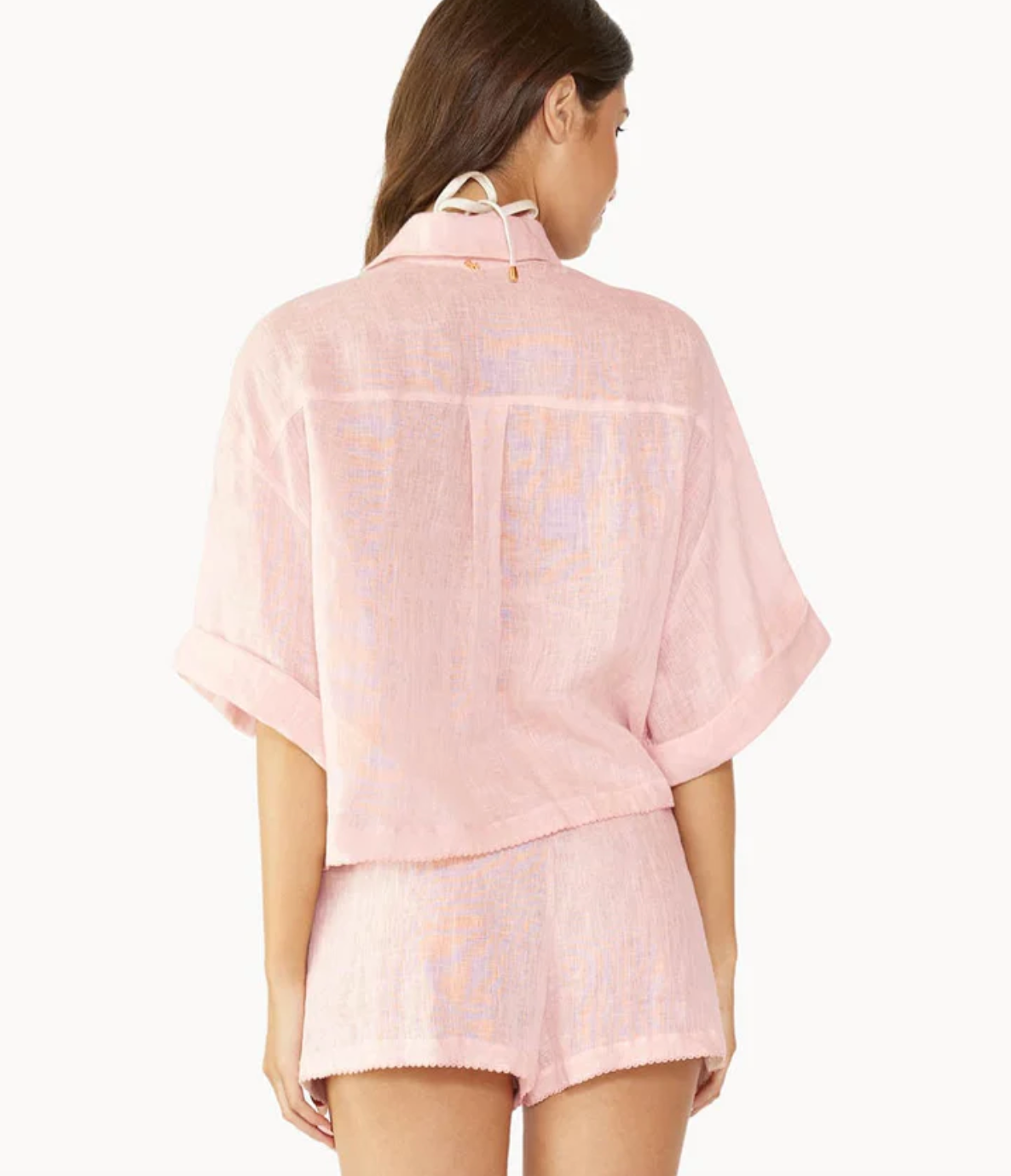 PQ Swim Scalloped Linen Short - Pink