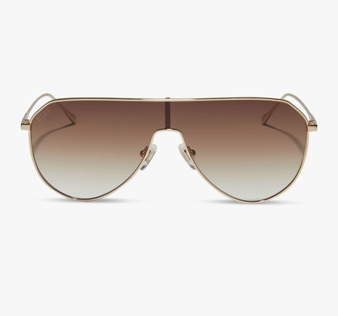 DIFF Eyewear Dash Sunglasses - Gold + Coffee Gradient