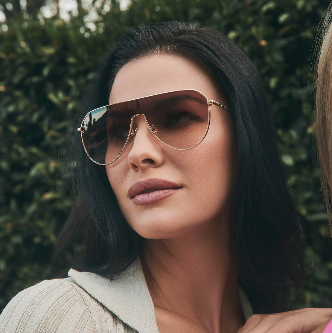 DIFF Eyewear Dash Sunglasses - Gold + Coffee Gradient