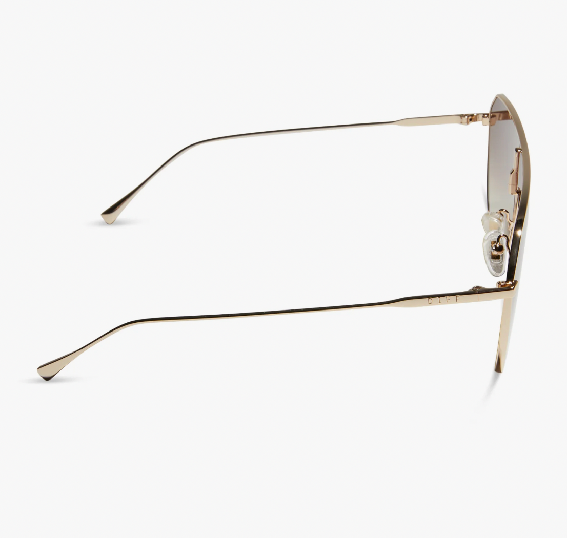 DIFF Eyewear Dash Sunglasses - Gold + Coffee Gradient