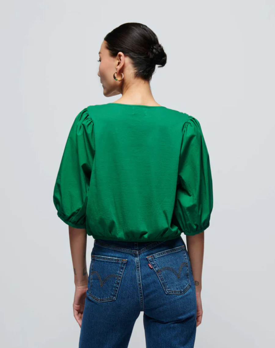 Nation Ltd. Charlene Bubble Hem Top - Verdant Green