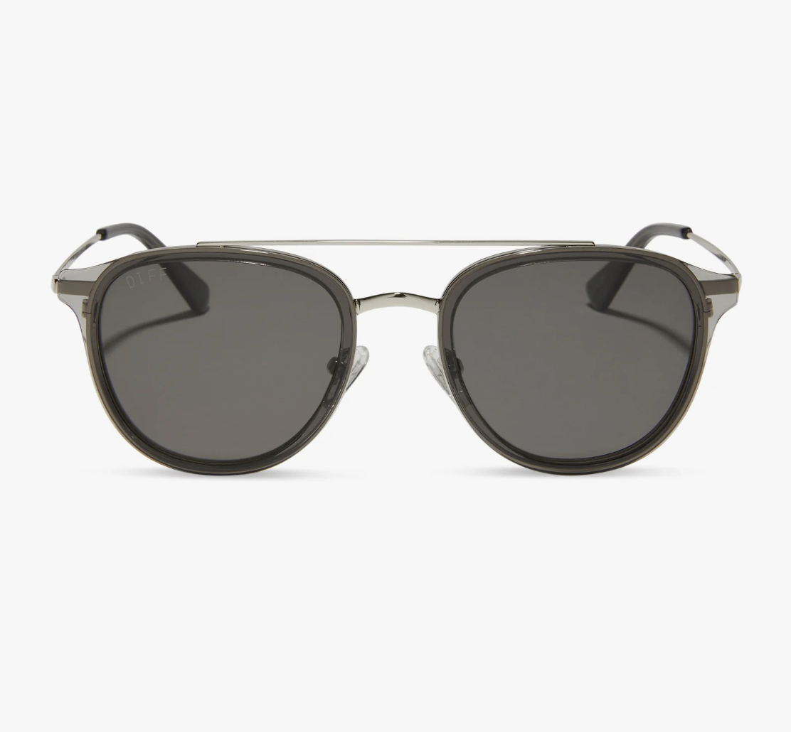 DIFF Eyewear Camden Sunglasses - Black Smoke Crystal + Grey Polarized