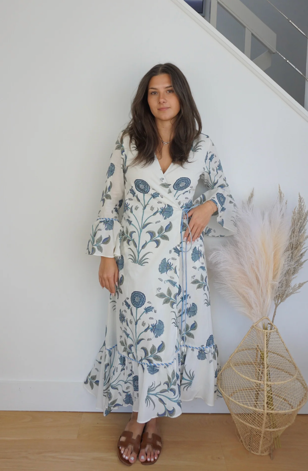 Nibi Rhode Wrap Dress - Blue Vine