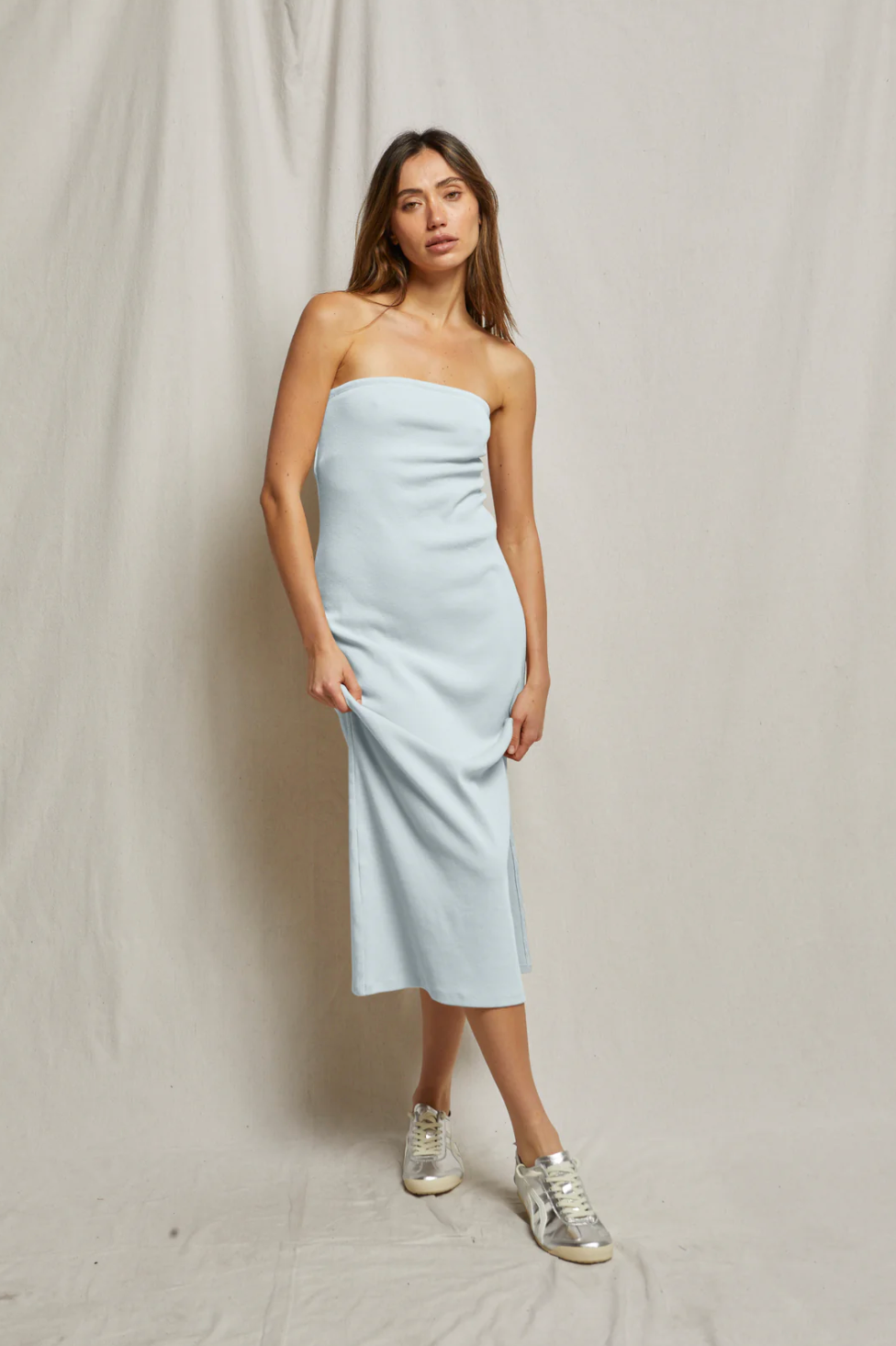 Perfect White Tee Nadine Dress - Baby Blue