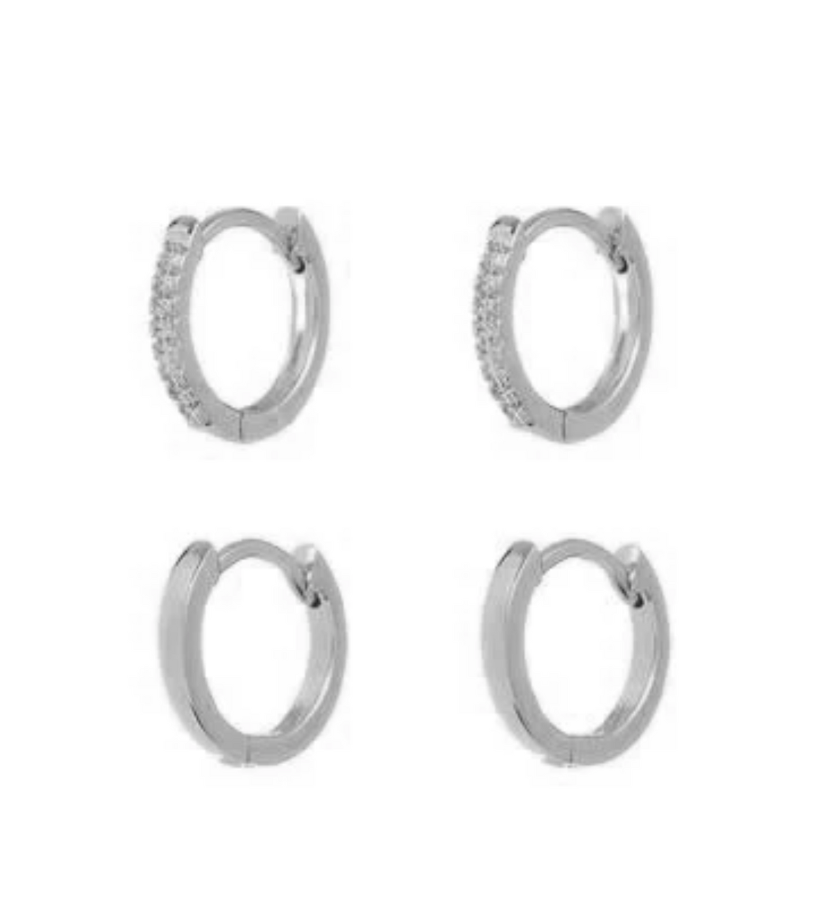 LUV AJ Sorrento Huggie Hoops - Silver