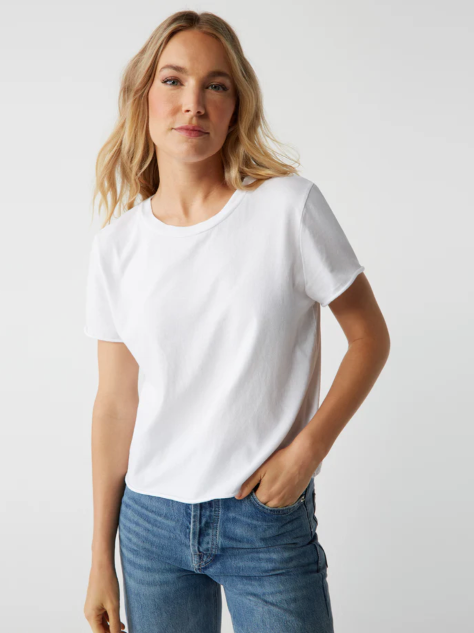 Michael Stars Jackie Crew Neck Tee - White