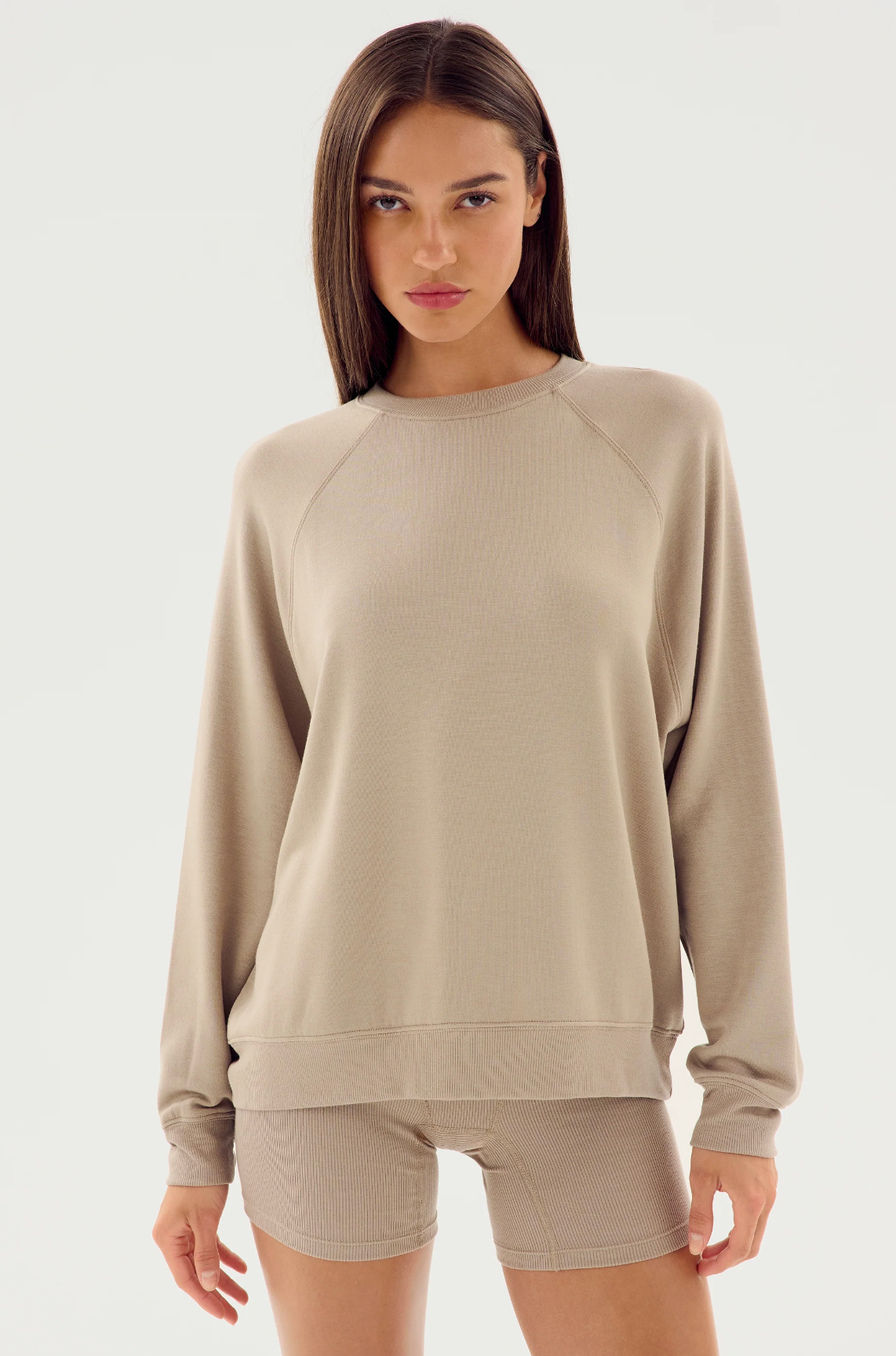 Splits 59 Andie Oversized Fleece Sweatshirt - Latte